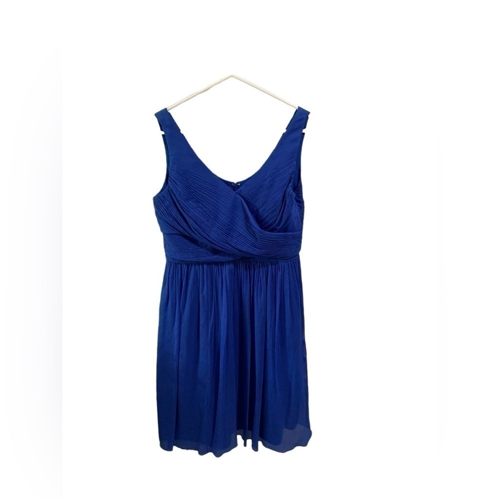 J Crew Silk Chiffon Heidi Dress Blue Cove Size 12 - Picture 3 of 5
